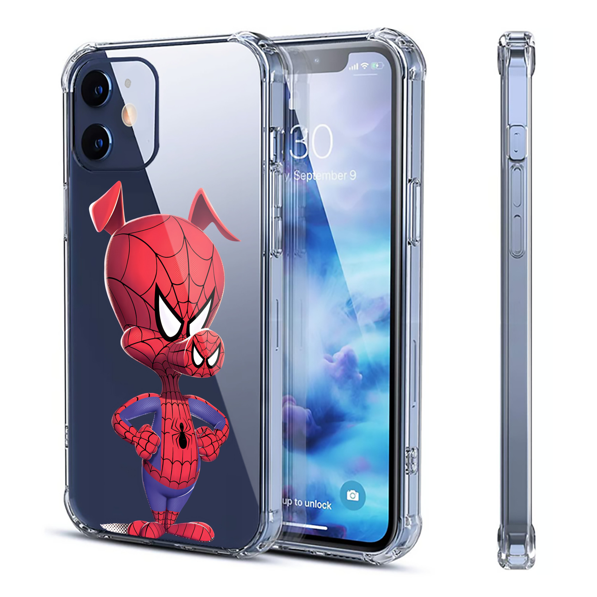 （画像用） Spider Man スパイダーマン 【iPhone 12シリーズ対応】透明スマホケース（クリアソフトケース）